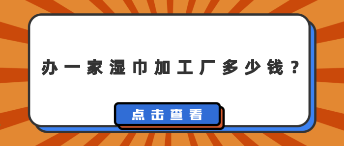 辦一家濕巾加工廠多少錢？
